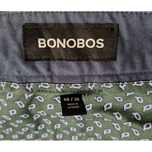 Bonobos Stretch Washed Chino Pants-Blue 40x30 New Casual Preppy Neutral- Skinny - Picture 2 of 11